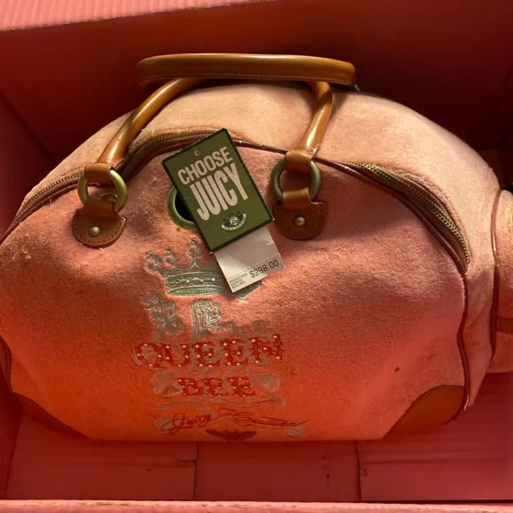 Juicy Couture Pink and Brown Pet Carrier